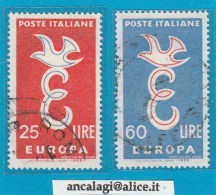 USATI ITALIA 1958 - Ref.0116A - "EUROPA" Seria Di 2 Val. Da L.25 E L.60 - - 1946-60: Usados