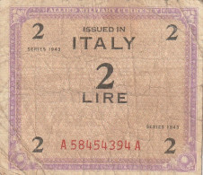 BANCONOTA ALLIED MILITARY CURRENCY 2 LIRE VF  (B_371 - Occupazione Alleata Seconda Guerra Mondiale