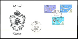 LIBYA 1965 Meteorological Day Meteo Astronomy Stars Balloons Rocket (FDC) - Clima & Meteorologia