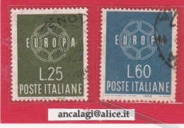 USATI ITALIA 1959 - Ref.0134A - "EUROPA" Seria Di 2 Val. Da L.25 E L.60 - - 1946-60: Oblitérés