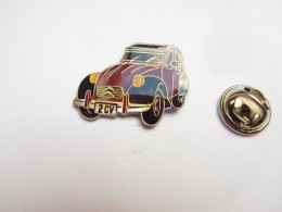 Beau Pin's , Auto Citroën 2 CV , 2CH , Jaune , Verso Quadrillé - Citroën