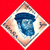 SPAGNA - Usato - 1958 - 4° Centenario Della Morte Di Re Carlo I - Ritratto Di Carlos I Di Tiziano - 3 - Used Stamps