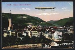 AK Urach, Schloss Mit Amanduskirche Und Zeppelin  - Dirigeables