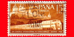 SPAGNA - Usato - 1958 - Congresso Ferroviario Internazionale, Madrid - Locomotiva 242-F E Castello La Mota - 15 - Used Stamps