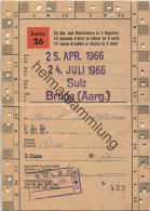 Schweiz - Sulz Brugg (Aarg.) Via Stein-Säckingen Oder Koblenz - 10 Hin- Und Rückfahrten In 3 Monaten - Schüler- Und Lehr - Europe