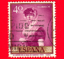 SPAGNA - Usato - 1958 - Giornata Del Francobollo - La Libraia - 'La Librera Di Via Carretas' - Dipinto Di Goya - 40 - Used Stamps