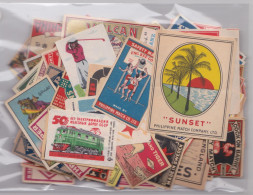 Lot De 250 Etiquettes Etiquette Ancienne Neuve De Boîte D'Allumettes Mint Old Matchbox Labels Label Sport Animal Railway - Matchbox Labels