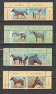 ROMANIA 2022  HORSES - FAUNA - MAMMALS - Set Of 4 Stamps With Labels  MNH** - Chevaux