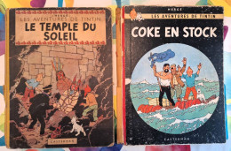 Tintin - Le Temple Du Soleil EO 1949 + Coke En Stock EO 1958 - Tintin