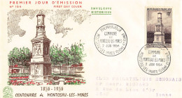 FDC N° 154 - Commune De Montceau Les Mines - 2/6/1956 - 1950-1959