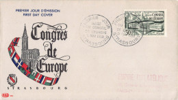 FDC PAC 56 - Assemblée Conseil De L'europe - Oblit 31/5/52 Strasbourg - 1950-1959