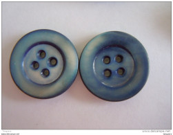 Knopen Blauw Parelmoer 2 Boutons Blue Nacre 2,2 Cm - Buttons