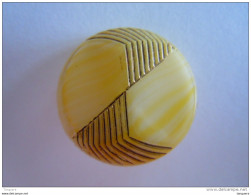 Vintage Knoop Geel Jaune Glas Verre Bouton  1,8 Cm - Boutons