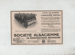 Société Alsacienne De Constructions Mécaniques Machines Textiles Ratières Lyon  Mulhouse  Graffenstaden 1925 - Publicidad