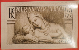 Epreuve Photo De La Maquette Originale De OUVRE, Type Adopté (yv N° 356) : Sauver Race, Bébé, Syphilis Et Maladies Sexe - Altri & Non Classificati