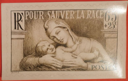 Epreuve Photo De La Maquette Originale De OUVRE, Type Adopté (yv N° 356) : Sauver Race, Bébé, Syphilis Et Maladies Sexe - Sonstige & Ohne Zuordnung