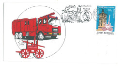 COV 98 - 3101 FIREMEN, Romania - Cover - Used - 1993 - Firemen