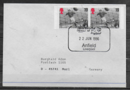 GRANDE BRETAGNE Lettre 1996 Liverpool Euro  Football Soccer Fussball - UEFA European Championship