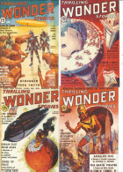 4 POSTCARDS  USA SCIENCE FICTION COMIC FRONTS  THRILLING WONDER STORIES - Fairy Tales, Popular Stories & Legends