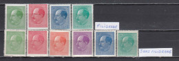 Bulgaria 1941-45 -  Tsar BORIS III Yvert Nr.377/385(filigrane + Sans Filigrane ) 10v., MNH** - Unused Stamps