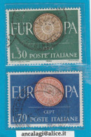 USATI ITALIA 1960 - Ref.0140B "EUROPA" Serie Di 2 Val. Da L.30 E L.70 - - 1946-60: Usados