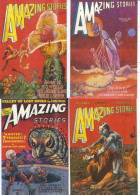 4 MORE POSTCARDS  USA SCIENCE FICTION COMIC FRONTS  AMAZING STORIES - Fairy Tales, Popular Stories & Legends