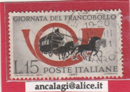 USATI ITALIA 1960 - Ref.0141B "GIORNATA DELFRANCOBOLLO" 1 Val. Da L.15 - - 1946-60: Usados