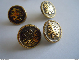 Vintage Lot De 4 Boutons En Metal 4 Knopen Metaal Diam. 1,4 Cm - Buttons