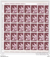 VATICANO:  1965  PAOLO  VI°  ALL' ONU  -  S. CPL. 4  VAL. -  4  FOGLI  40  N. -  SASS. 416/19 - Blocks & Sheetlets & Panes