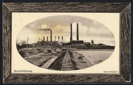 Präge-AK Brunsbüttelkoog, Cementfabrik, Passepartout  - Brunsbuettel