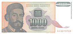 Yugoslavia 1000 Dinara 1994 Unc Pn 140a - Yugoslavia