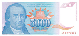 Yugoslavia 5000 Dinara 1994 Unc Pn 141a - Yugoslavia