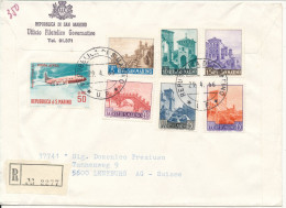 San Marino Registered Cover With Complete Set Of 6 Sent To Switzerland 29-4-1966 - Cartas & Documentos