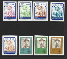 Paraguay 1962 Boy Scout Set Of 8 Imperforate MNH - Paraguay