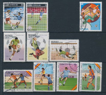 10 Timbres Oblitérés FOOTBALL Coupe Du Monde ESPAGNE 1982  Nicaragua Cuba XII-13 - 1982 – Espagne