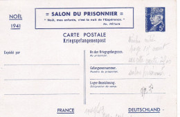 Entier PETAIN ,,,,,,,,,,,,,,,,,SALON DU PRISONNIER ,, Scan Recto Et Verso - Cartes Postales Types Et TSC (avant 1995)