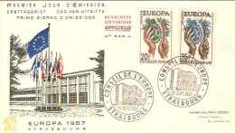 EUROPA FRANCE 1957/ FDC Oblitération  STRASBOURG Refonte Rem Vte - 1957