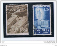 REPUBBLICA:  1951  FIERA  DI  MILANO  -  S. CPL. 2  VAL. US. -  SASS. 657/58 - 1946-60: Gebraucht