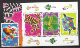 Ireland Sheet And Fish Stamp Mnh ** 2001 Snake Frog Turtle - Nuovi