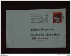 Zwitserland Suisse Helvetia 1975 Lettre Vlagstempel Flamme Werbestempel Ceinture Attachée Même Pour 100 M - Unfälle Und Verkehrssicherheit