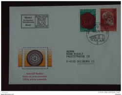 Zwitserland Suisse Helvetia 1986 Basel 75 Ans Collectioner Des Timbres Enveloppe Omslag Automobil-Postbüro Bus - Marcophilie