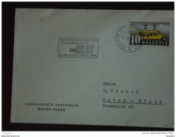 Zwitserland Suisse Helvetia 1948 Brief Nederlandsch Sanatorium Vlagstempel Flamme Comptoir Suisse Poste Automobile 3 Bus - Hydrotherapy