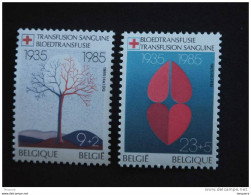 België Belgique 1985 Rode Kruis Croix-Rouge Bloedtransfusie Transfusion Sanguine Yv COB 2161-2162 MNH ** - Unused Stamps