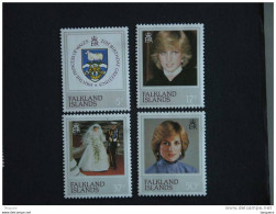 Falkland Islands 1982 21e Anniversaire Verjaardag Lady Diana Spencer Yv 348-351 MNH ** - Falkland