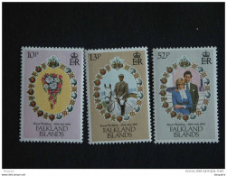 Falkland Islands 1981 Mariage Royal Huwelijk Charles Lady Diana Spencer Yv 324-326 MNH ** - Falkland Islands