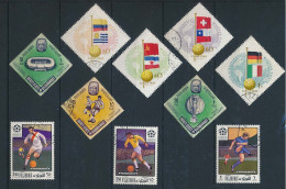 10 Timbres Oblitérés FOOTBALL Coupe Du Monde MEXICO 1970 Fujeira  CHILI 1962 Hongrie  LONDRES 1966 Qu'aiti...XII-13 - Altri & Non Classificati