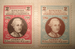 Josef II   2 Alte Spendemarke Paraphilately - Cinderellas