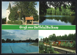 AK Bramsche-Ueffeln, Ansichten Aus Der Ortschaft Mit Kirche U. Schwimmbad  - Bramsche