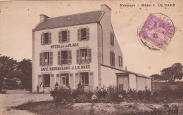 56  KERPAPE  LOMENER.  PLOEMEUR.    Hôtel  De La Plage J. LE DARZ. SUP PLAN 1935.        RARE - Ploemeur