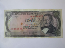 Colombia/Colombie 100 Pesos Oro 1973 Banknote See Pictures - Colombie